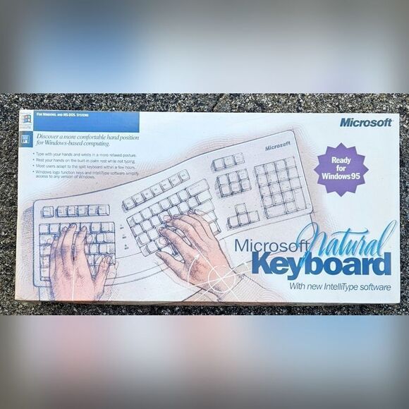 Rare Vintage 1995 Microsoft Natural Keyboard Intellitype Software SEALED